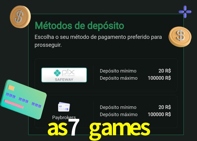 O cassino as7 games oferece uma grande variedade de métodos de pagamento